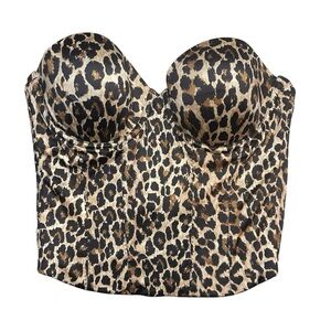 Victoria's Secret Leopard Print Strapless Bustier - Black, Tan, Brown